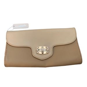 Charming Charlie 2 tone clutch . Crystals on gold metal closure . NWT